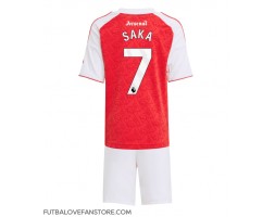 Arsenal Bukayo Saka #7 Domáci Detský futbalový dres 2025-26 Krátky Rukáv (+ trenírky)